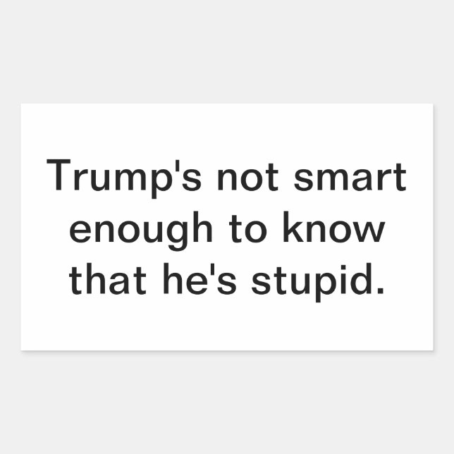 Adesivo Retangular Dumb Stupid Trump's Not Smart Hankamer Artjunkhaus (Frente)