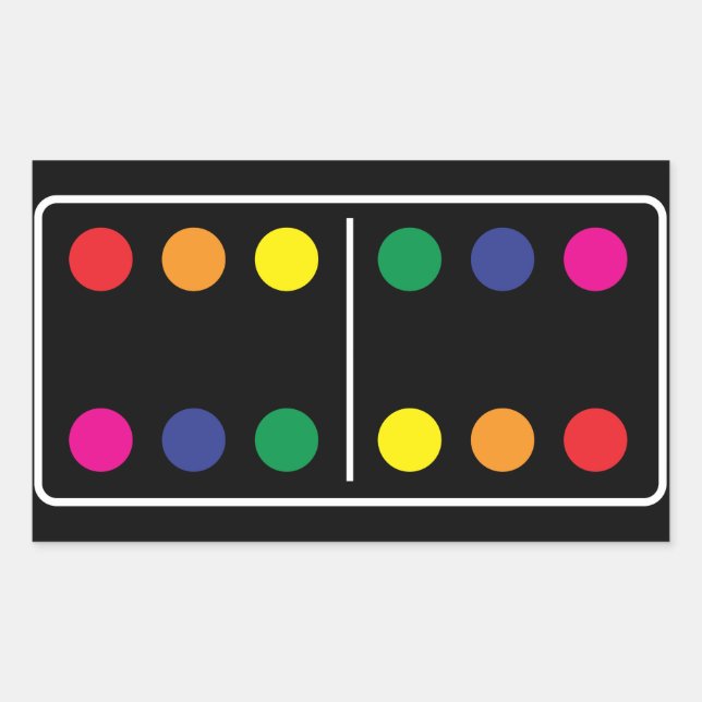 Adesivo Retangular Duplo Rainbow Domino Sticker (Frente)