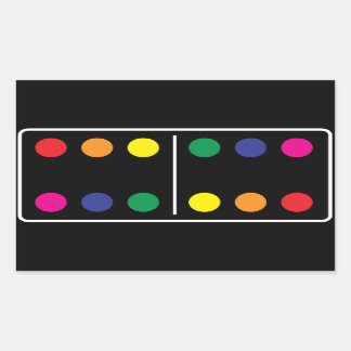 Adesivo Retangular Duplo Rainbow Domino Sticker