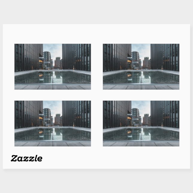 Adesivo Retangular Dusseldorf Alemanha (Folha)