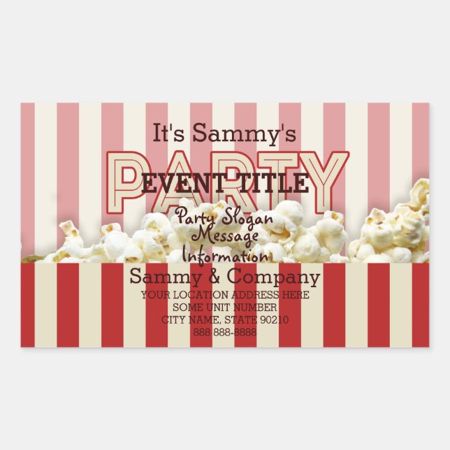 Adesivo Retangular É a oferta do seu partido personalizado. (Frente)