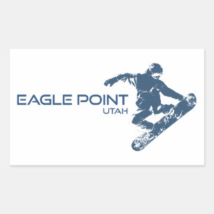 Adesivo Retangular Eagle Point Resort Utah Snowboarder