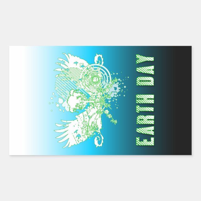 Adesivo Retangular earth day : hi-fi tree (Frente)