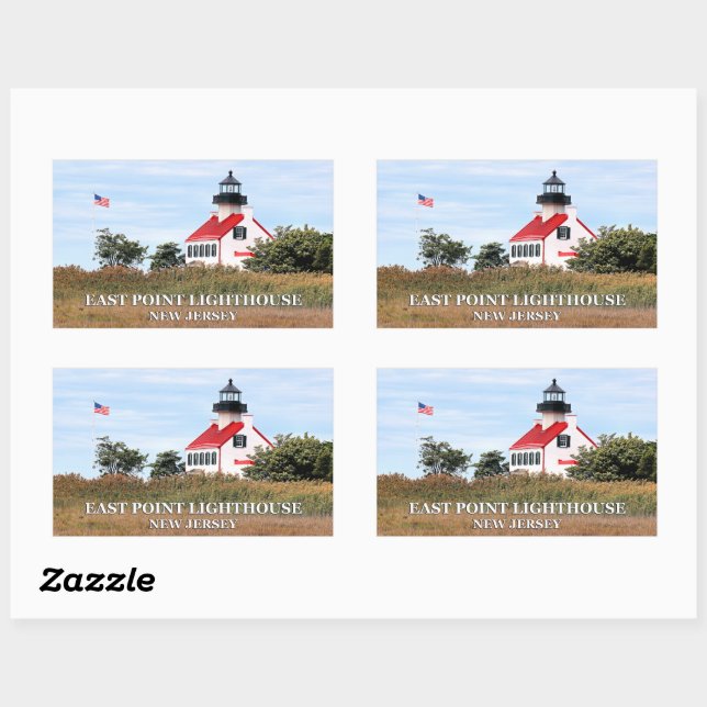 Adesivo Retangular East Point Lighthouse, New Jersey Stickers (Folha)