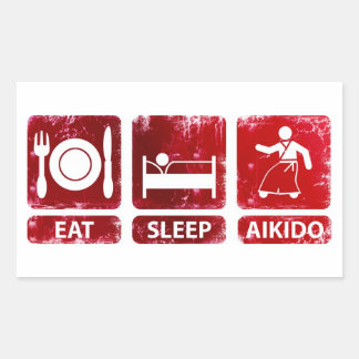 Adesivo Retangular Eat Sleep Aikido