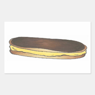Adesivo Retangular Eclair de chocolate Produtos de Comida