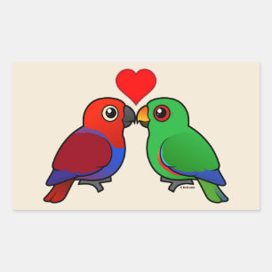 Adesivo Retangular Eclectus Parrots in Love