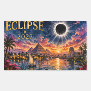 Adesivo Retangular Eclipse Total Solar 2027 Egito