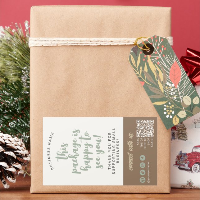 Adesivo Retangular Eco Artesanal Mínimo Natural Verde Sálvia Marrom (Feriado)