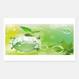 Adesivo Retangular Ecologia: a Terra é a nossa casa -