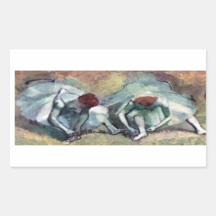 Adesivo Retangular Edgar Degas - Bailarinas Amarrando Sapatos
