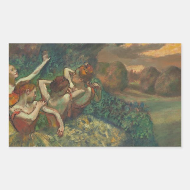 Adesivo Retangular Edgar Degas Four Dancers Impressionista (Frente)