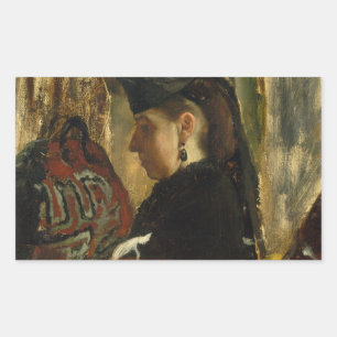 Adesivo Retangular Edgar Degas - Mademoiselle Marie Dihau (1843-1935)