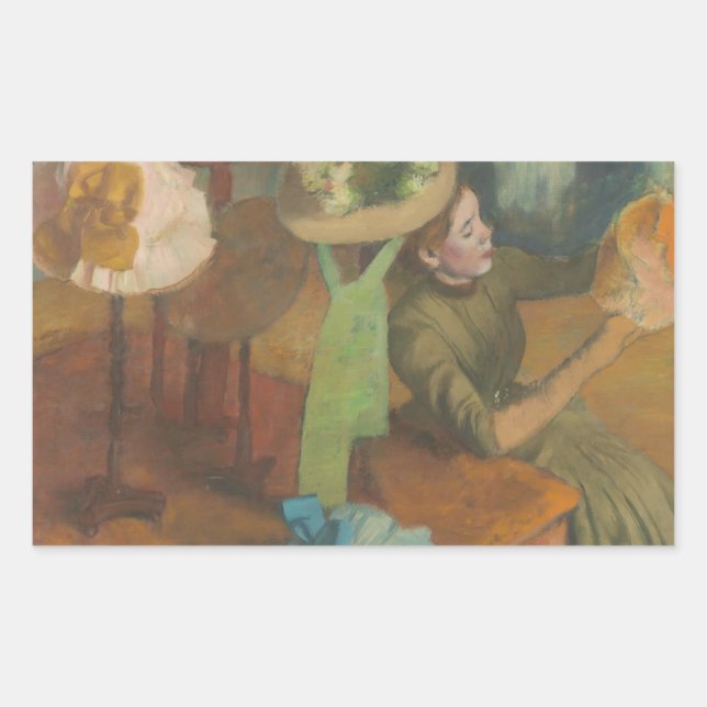 Adesivo Retangular Edgar Degas - O Compro Millinery (Frente)