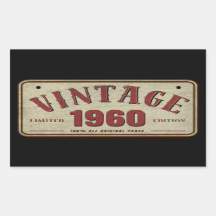 Adesivo Retangular Edição Limitada Vintage 1960 Todas as Peças Origin