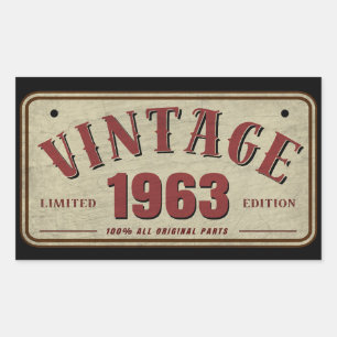 Adesivo Retangular Edição Limitada Vintage 1963 Todas as Peças Origin