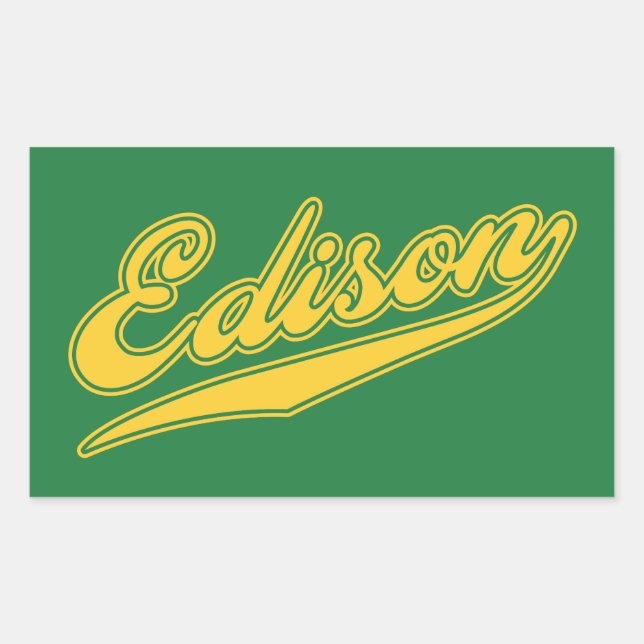 Adesivo Retangular Edison Script (Frente)