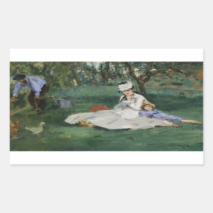 Adesivo Retangular Edouard Manet - A família Monet em seu jardim