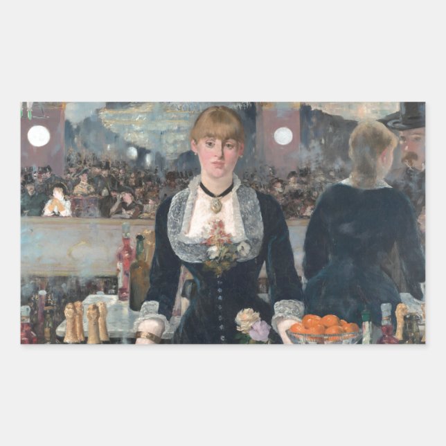 Adesivo Retangular Edouard Manet é um Bar no Folies-Bergère (Frente)