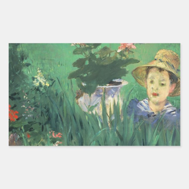 Adesivo Retangular Édouard Manet - Garoto nas Flores (Frente)