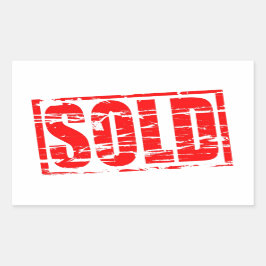 Adesivo Retangular Efeito de carimbo vermelho vendido