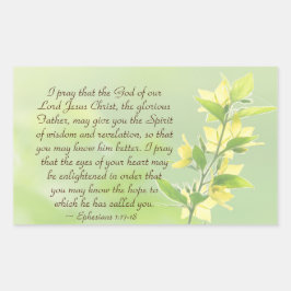 Adesivo Retangular Éfesianos 1:17-18 Espírito de Sabedoria e Revelaçã