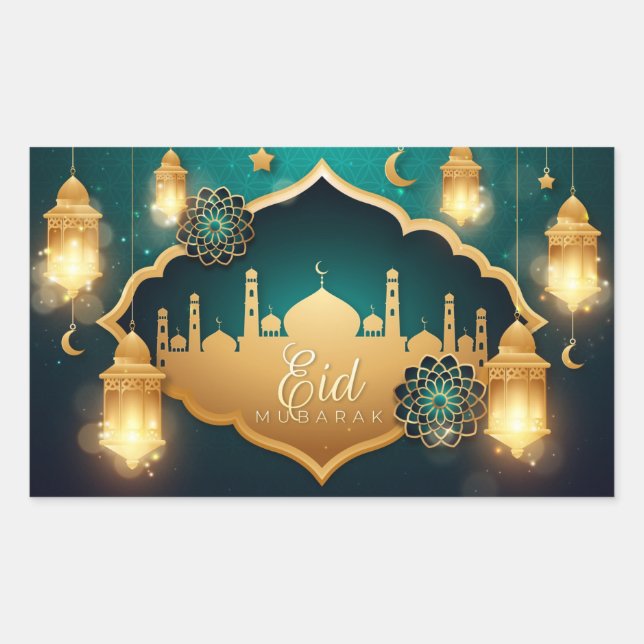 Adesivo Retangular Eid Mubarak (Frente)