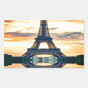 Adesivo Retangular Eiffel Tower Paris Evening European Viagem