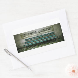 Adesivo Retangular Elbert Hubbard Inspirational Citação "Crítica"