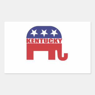 Adesivo Retangular Elefante do republicano de Kentucky