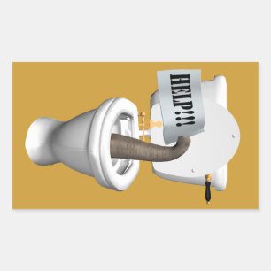 Adesivo Retangular Elefante Preso No Banheiro