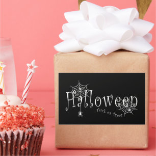 Adesivo Retangular Elegância Assustadora: Design de Teia de Aranha pa