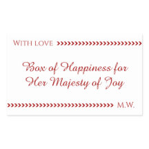 Elegant White & Red Sticker For Her Majesty Of Joy