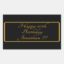Elegante Dourado Name Happy Birthday Rectangker