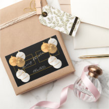 Elegante Merry Christmas Personalizado Preto e Dou