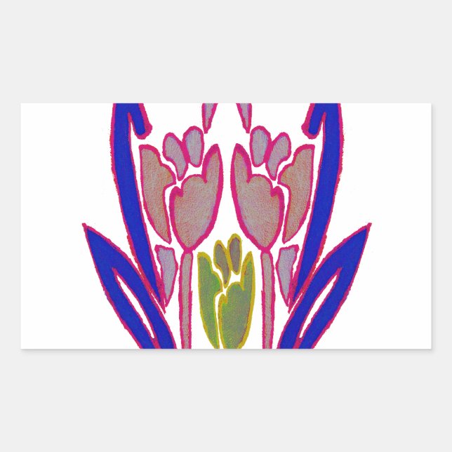 Adesivo Retangular Elegante Rosa Watercolor Art Impressão (Frente)