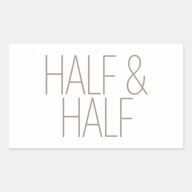 Adesivo Retangular Elegante Tan Half & Half (Frente)