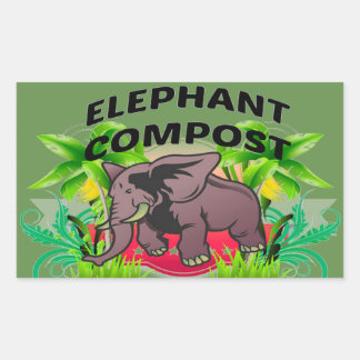 Adesivo Retangular Elephant Compost Stickers!