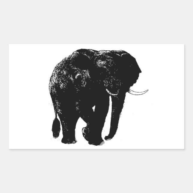 Adesivo Retangular Elephant Rettanger Sticker (Frente)