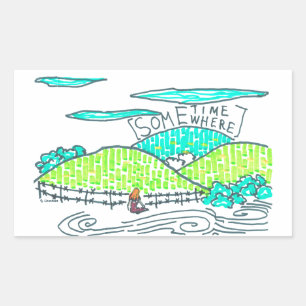 Adesivo Retangular Em algum lugar / Algum tempo