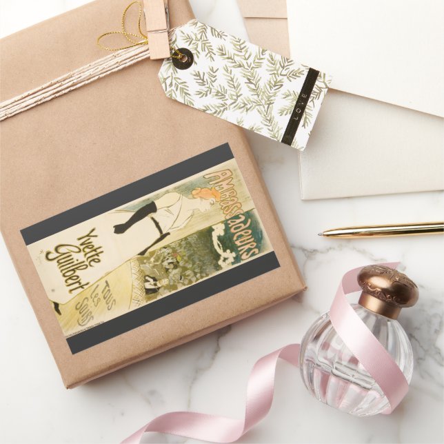 Adesivo Retangular Embaixadores Yvette Guilbert por Theophile Steinle (Presentear)