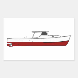 Adesivo Retangular Embarcação de Vintage Wooden Chesapeake Bay