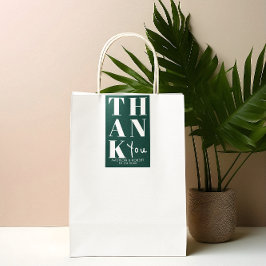 Adesivo Retangular Emerald Green Bold Simple Obrigado Favor De Casame