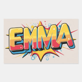 Adesivo Retangular Emma com uma explosão