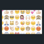 Adesivo Retangular emoji<br><div class="desc">sorrisos sorridentes sorrisos trendy engraçado bonitinho desenho animado emoticons amarelos cardíacos roxos bichos-da-piada presente presente na internet</div>