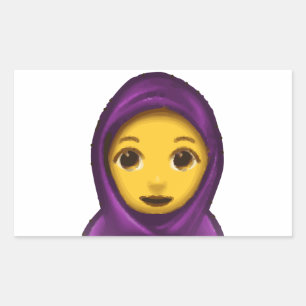 Adesivo Retangular emoji hajib