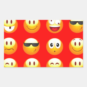 Adesivo Retangular emojis vermelhos