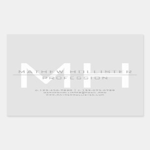 Adesivo Retangular Empresas Cinzas monogramas, homens