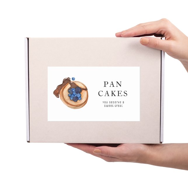 Adesivo Retangular Empresas Profissionais De Panqueca Moderna (Criador carregado)