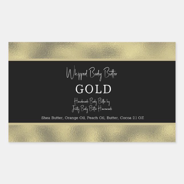 Adesivo Retangular Encapsulamento Faux Foil Dourado Bath Branding (Frente)